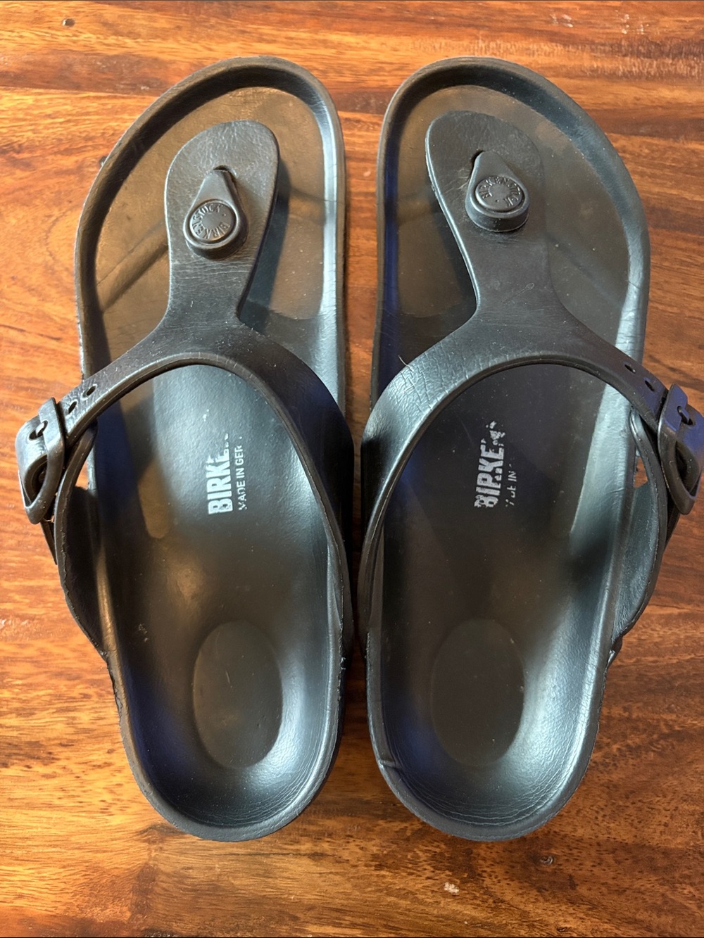 Birkenstock Ladies Black Gizeh EVA Thong Sandals - Adjustable Strap